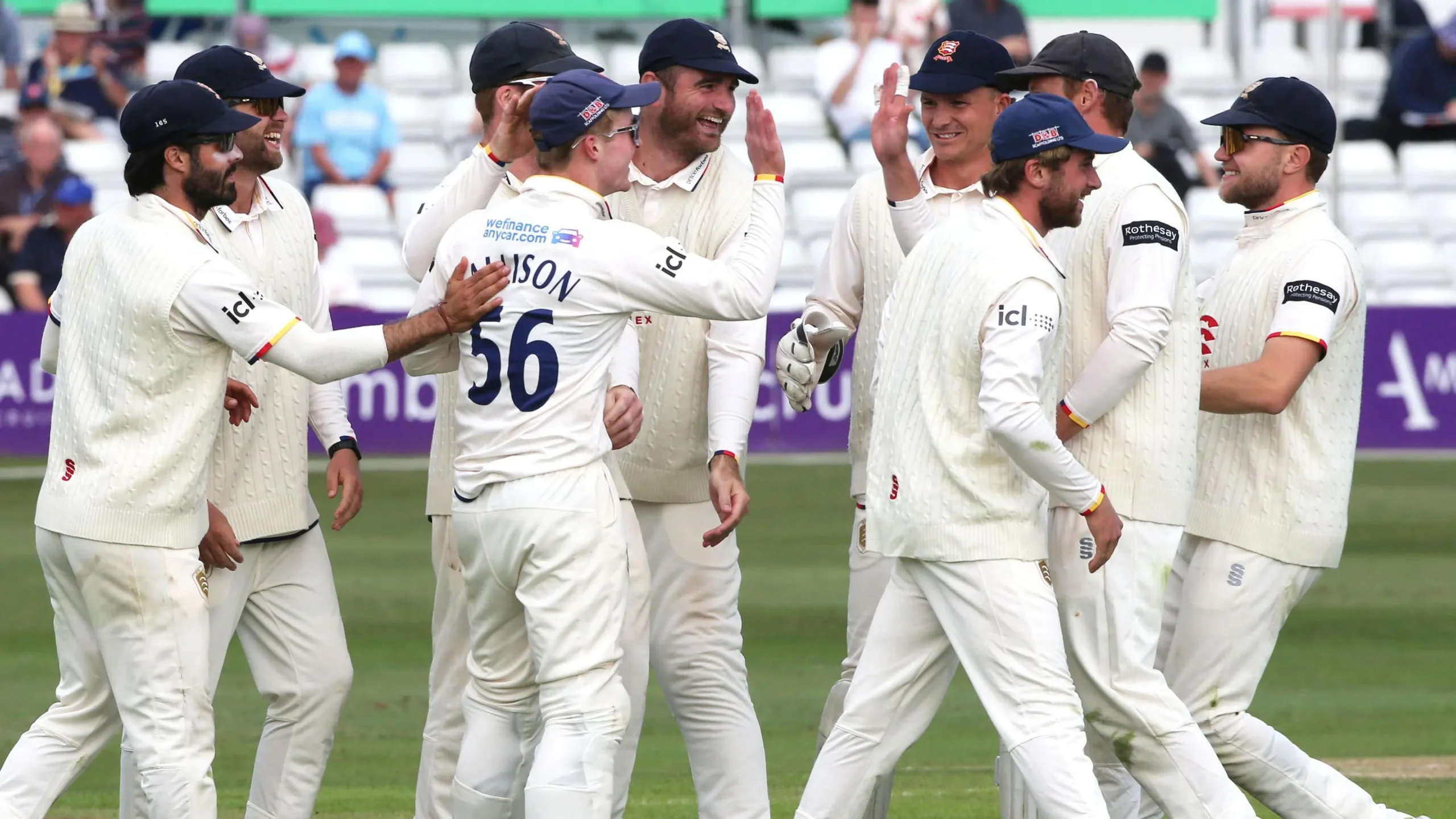 Essex celebrate taking wicket
